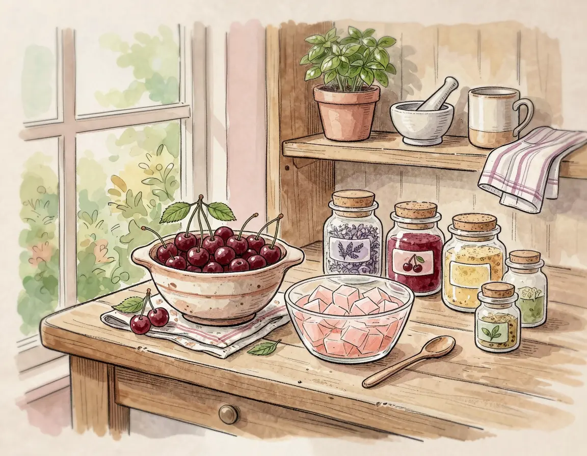 불면증 천연 멜라토닌 음식 타트체리와 곤약 젤리 재료