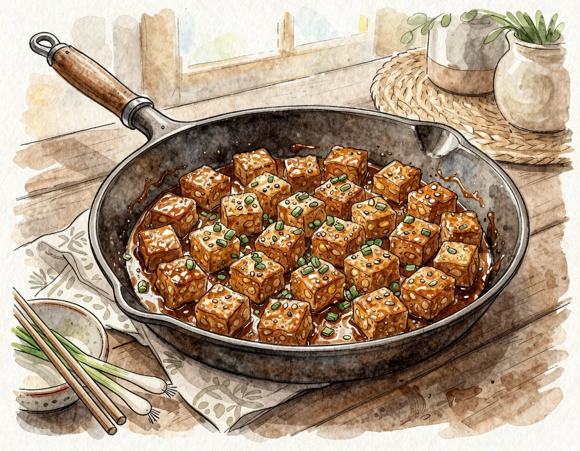 10분 완성 다이어트 템페 간장 구이! 식물성 단백질 템페 요리법