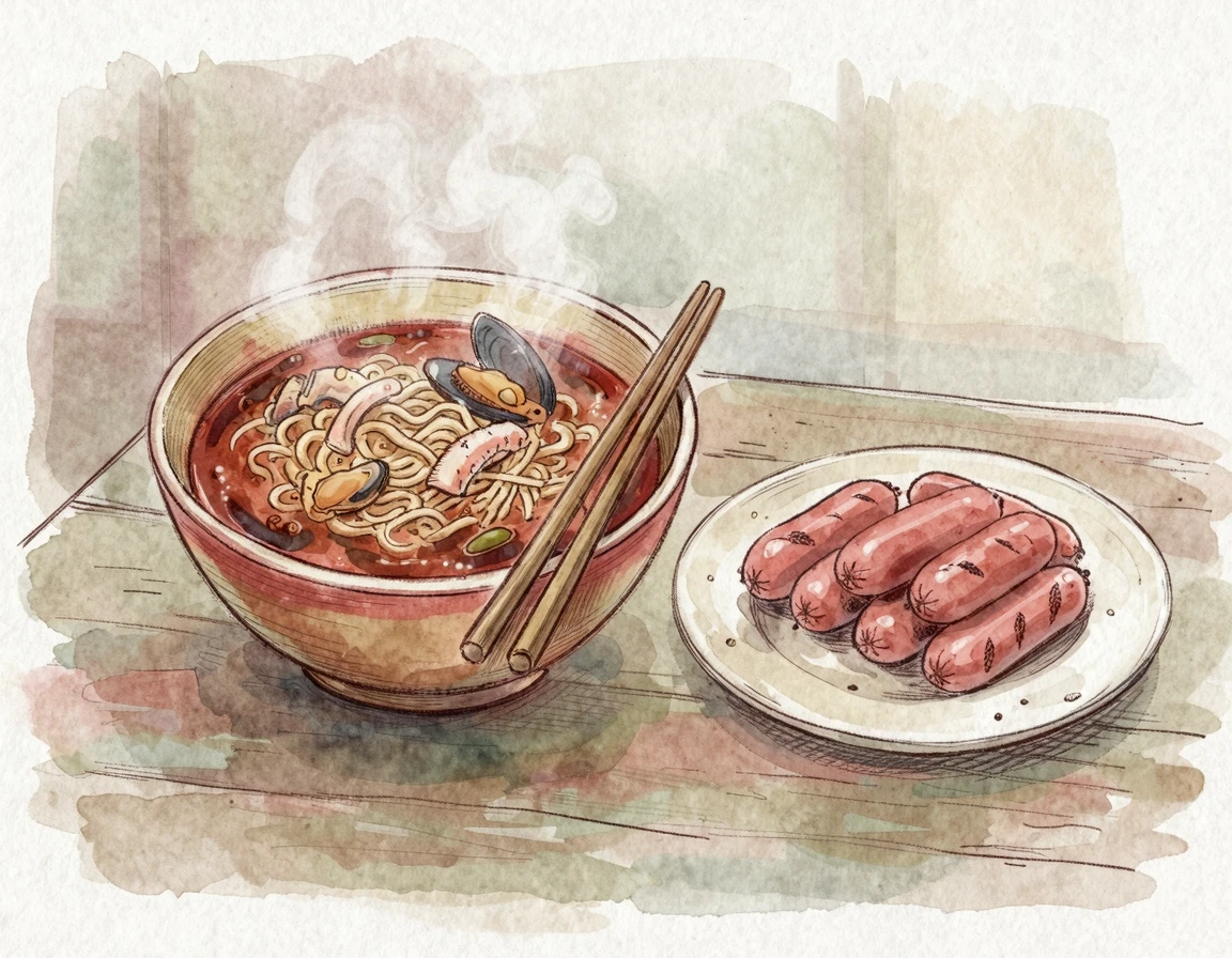 나트륨과 인이 많아 피해야 할 찌개와 가공육 메뉴 일러스트